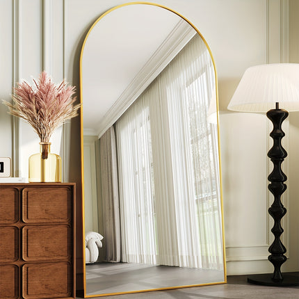 Full Length Mirror, Arched Floor Standing Mirror with Stand for Bedroom and Living Room