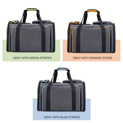Dog Cat Pet Carrier Bag Foldable Travel Dog Carrier Airline Approved, Two Side Expandable Pet Carrier Backpack Pet Travel Carrier For Cats Dogs Puppy