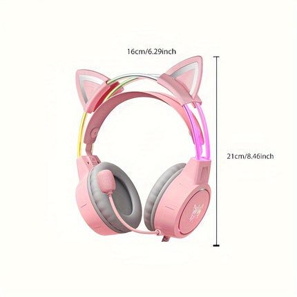 Headphone Gaming Headset with Dynamic RGB Light Mic 3.5mm Durable Stereo Surround Headphone