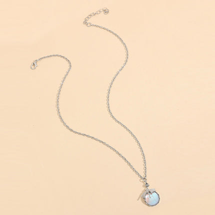 Creative Retro Dragonfly Green Crystal Ladies' Pendant Necklace