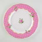 10 Inch Polka Dot Pink Rose