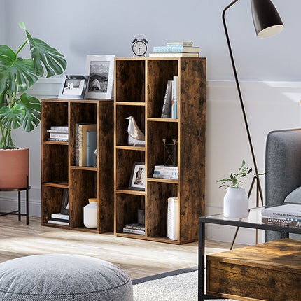 Bookcase, Wooden Bookshelf with 5 Compartments, Floor Standing Storage Unit for Files, Decor, In Study, Living Room