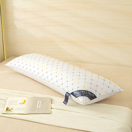 1pc Premium Soft Extra-Long Pillow Insert, White Embroidered Body Pillow, Bedroom Bedding Comfort Sleep Body