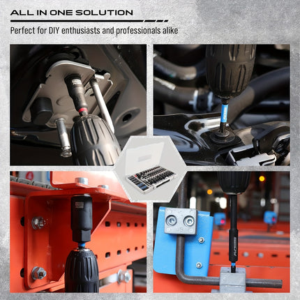 80pcs Premium Magnetic Impact Nut Driver Set Metric & SAE with Socket Adapters, Bit Holder,
