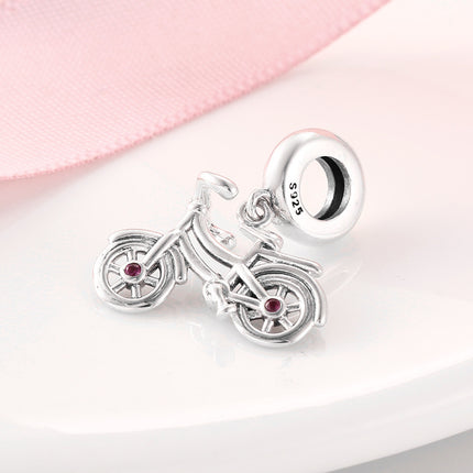 S925 Sterling Silver Beads Creative Bike Small Electric Donkey Series Beaded Pendant DIY Bracelet Accessories Silver Jewelry Beads