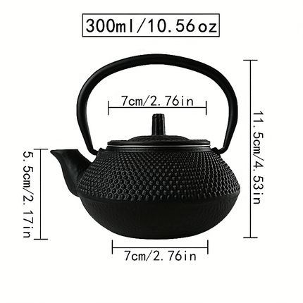Cast Iron Teapot with Removable Stainless Steel Infuser - Classic Elegant Design,