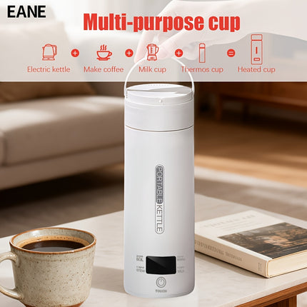 Electric Kettle  Compact Stainless Steel Travel Water Bottle with 4 Temperature Settings, Quick Noodle Cooking Feature,