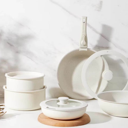 12 Pcs Pots Pans Set  Nonstick, Induction Ready Kitchen Cookware Set - Detachable Handle, Oven Safe,