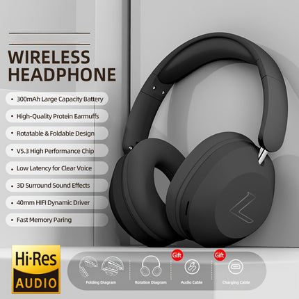 Wireless HD Headphones - Enjoy high-definition audio with long-lasting battery life and foldable design
