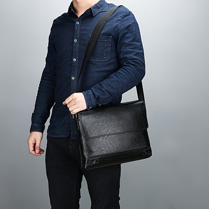 New Style Shoulder Bag, Casual Vintage Horizontal Briefcase, Large Capacity Crossbody Bag,
