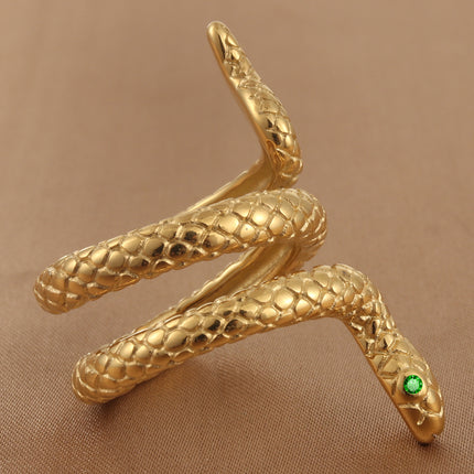 Titanium Steel Vintage Snake Animal Ring
