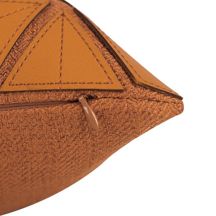 Geometric Petal Leather Waist Pillow