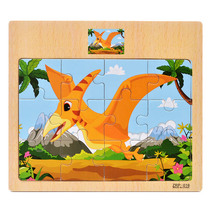 Wooden 12-piece Puzzle Puzzle Infant Children Early Childhood Educational Toys Animal Transportation Wooden Puzzle Toy