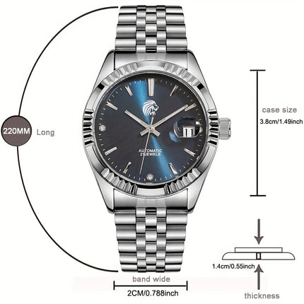 Fashion Men's Automatic Mechanical Watch With Stainless Steel Watchband