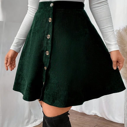 Elegant And Versatile Corduroy Buttoned Skirt for Women, Model DJ0616021.