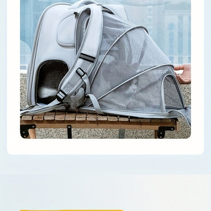 Portable And Breathable Pet Carrier Backpack For Cats, Suitable For Outdoor Activities, With Large Capacity And Expandable Cat Cage