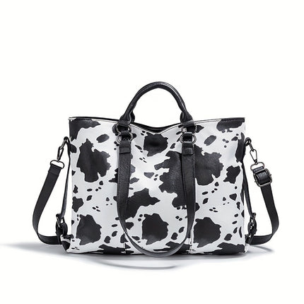 1+ Women's Vintage Synthetic Leather Tote Handbag with Adjustable Shoulder Strap