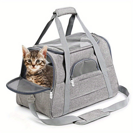 Cozy and Convenient Portable Pet Carrier Bag with Plush Cushion Mat for Small Dogs and Cats - Perfect for Outdoor Travel and Comfortable Transportation Christmas Gift