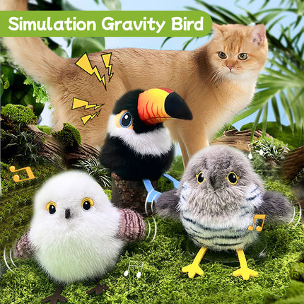 Cross-border Hot Cat Shaking Bird Simulation Bird Cat Toy Self-Hi Relieving Stuffy Electric Sound Sparrow Automatic Funny Cat