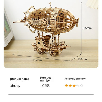 3D Creative 3D Puzzle Model Handmade Diy Wooden Airship Assembly