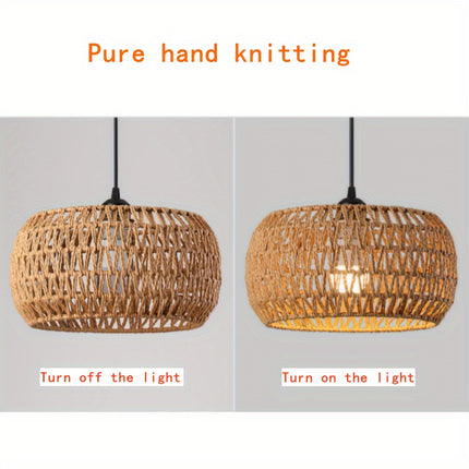 Handcrafted Rattan Pendant Light Fixture Traditional Polished Metal Semi-Flush Mount Ceiling Lighting