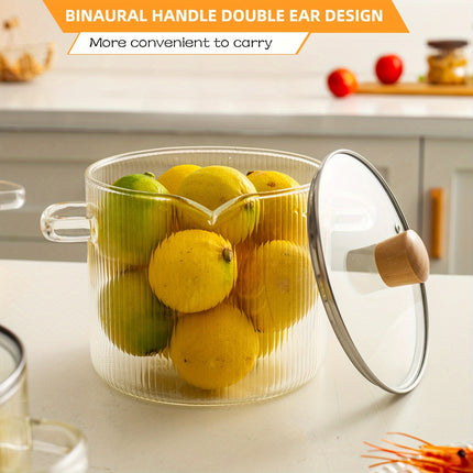 2Pcs Glass Pots for Cooking with Lids Simmer Pots Glass Saucepan Stovetop Pots