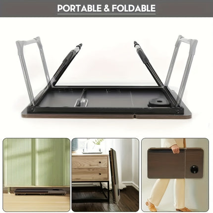 Laptop Desk, Sofa Table, Height Adjustable Home Desk, Tray Bed Table With Cup Holder