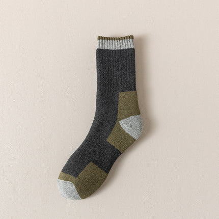 Wool Socks Men Fleece Lined Padded Warm Keeping Terry-loop Hosiery