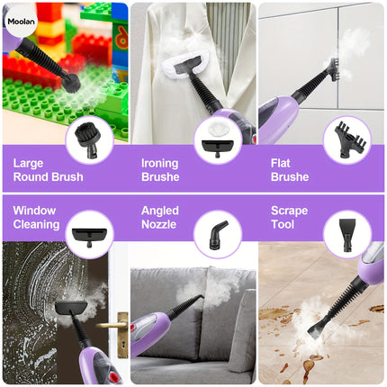 Handheld Steam Cleaner Detachable, Cleaner for Hardwood/Tile/Laminate Floors Windows Sofa Wall with 11