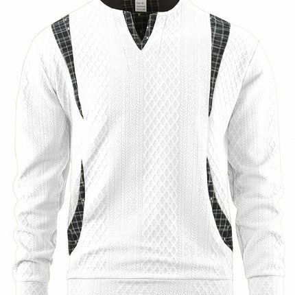 Men's Contrast Color Pullover Sweater