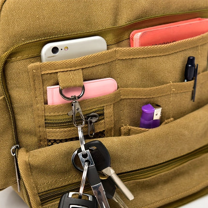 Fashionable Canvas Men'S Bag with Multiple Compartments, a Work-Style Shoulder Bag for Men,