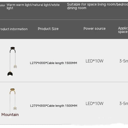 Golden Light Luxury Crystal Hanging Line Lamp Creative Bedroom