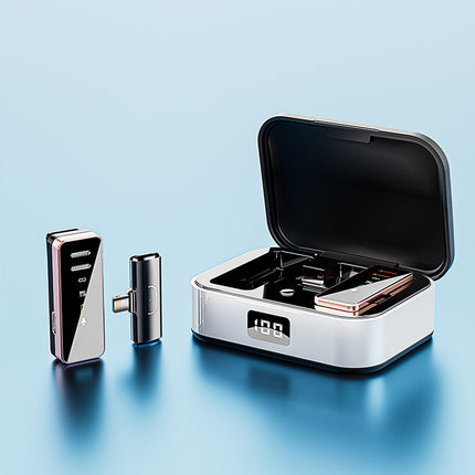 Double Microphone Wireless Collar Clip Microphone Outdoor Short Video Recording Live