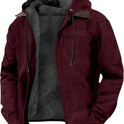 Men's Hooded Zipped Cotton-padded Jacket