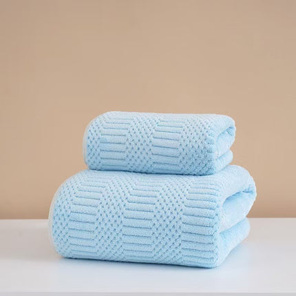 Wide Stripe Dark Stripe Coral Velvet Printing Towels Suit