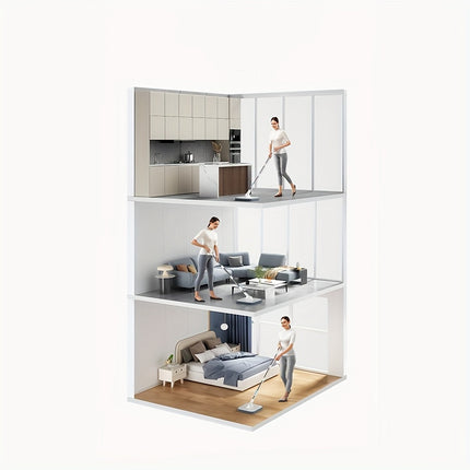 4PCS/SET rotating square mop set, equipped with mop bucket+2 washable and reusable ultra-fine fiber mops