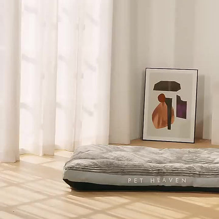 Comfort Stripe Square Pet Bed - Soft, Durable & Scratch-Resistant Dog Mat for Small to Medium Breeds - All-Season Cozy Cat Nest with Removable Polyester Fill