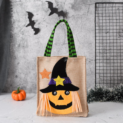 Halloween Candy Tote Bag For Kids Funny Creative Witch Skull Pumpkin