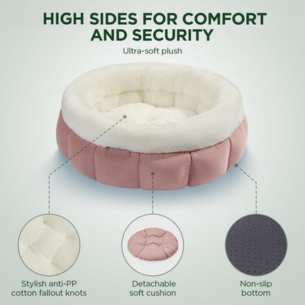 Donut Dog Beds For Small Dogs - Round Cat Beds For Indoor Cats Washable