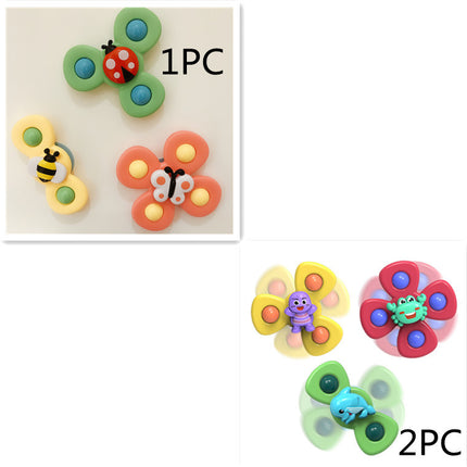 Kids Gyro Insect Sucker Spinner Rattle Bathroom Bath Toys Table Dinner Appease Toys for Baby Toddlers