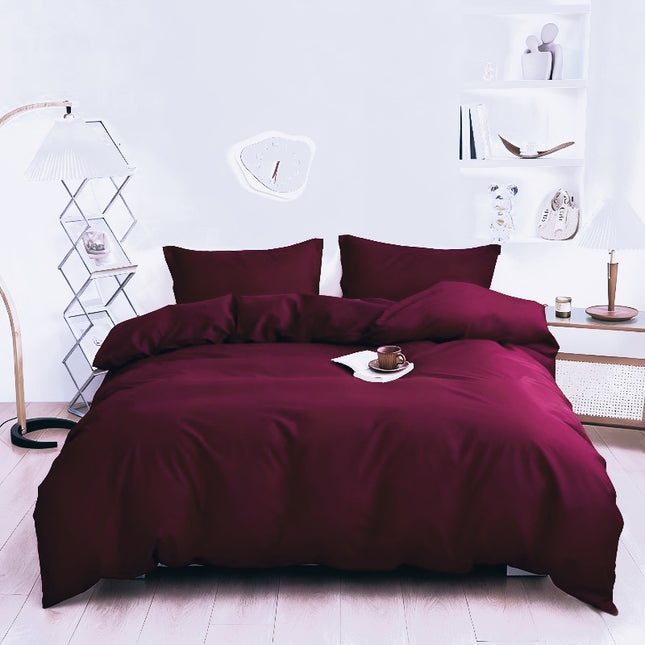 Betting set Bordeauxrot 200x220cm light microfiber, Winter Bedding, Cozy Bedding, Stylish Bedding