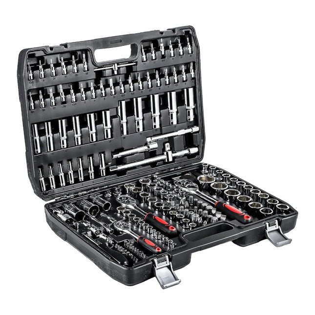 172pcs Socket Wrench Set Ratchet Wrench Toolbox Chrome Vanadium Steel Ratchet Wrench Tool Screwdriver Wrench Batch Nut Set