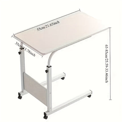 White Modern Adjustable Bedside Table & Laptop Desk