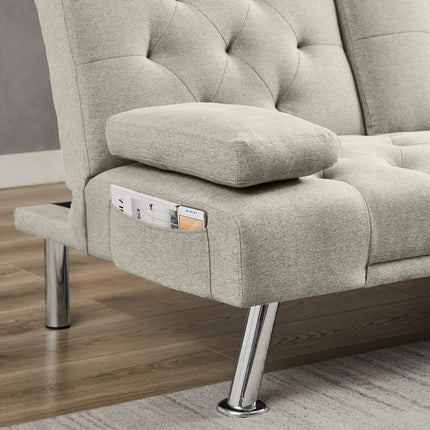 Futon Sofa Bed, Convertible Couch Bed Loveseat, Modern Futon Recliner Sleeper, Small Lazy Futon