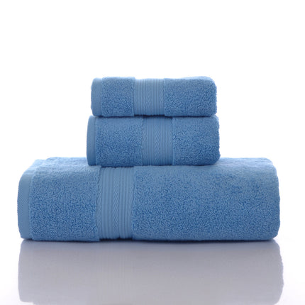 Household Soft Absorbent Solid-Colored Pure Cotton Towel Set Of Three