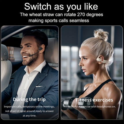 Wireless Open-Ear Headphones | Dual Microphones, ENC Noise Cancelling, =