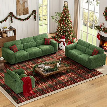 Sofa Couch For Living Room, Modern Couch With Deep Seats Wide Armrests, Comfy Sofa