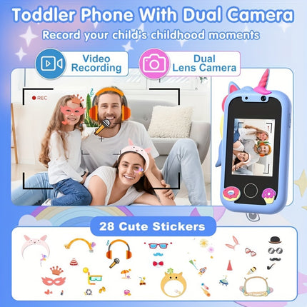 Youngsters's Smart Phone Toy, 2.4-inch Touch Screen Youngsters Learning Toy Mobile with Dual Cameras, Games and Other Functions, Youngsters Traveling, Preschool Learning Toys as Birthday Gifts for Girls and Boys Aged 3-10 Yea