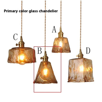 Retro Retro Brass Amber Glass Lamp