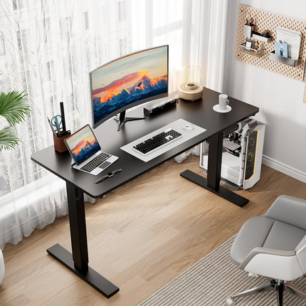 Black Electric Office Desk | Height Memory Function, Silent Motor, Modular Design